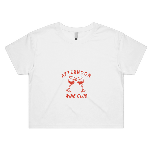 Afternoon Wine Club Womens Crop